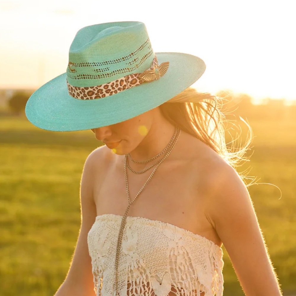Charlie 1 Horse Turquoise / Leopard Hat